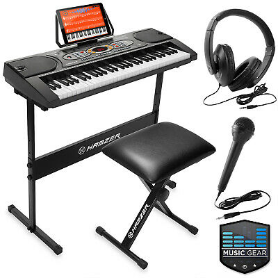 61-key Electronic Keyboard Portable Digital Piano And Stand, Mic, Usb, Stool