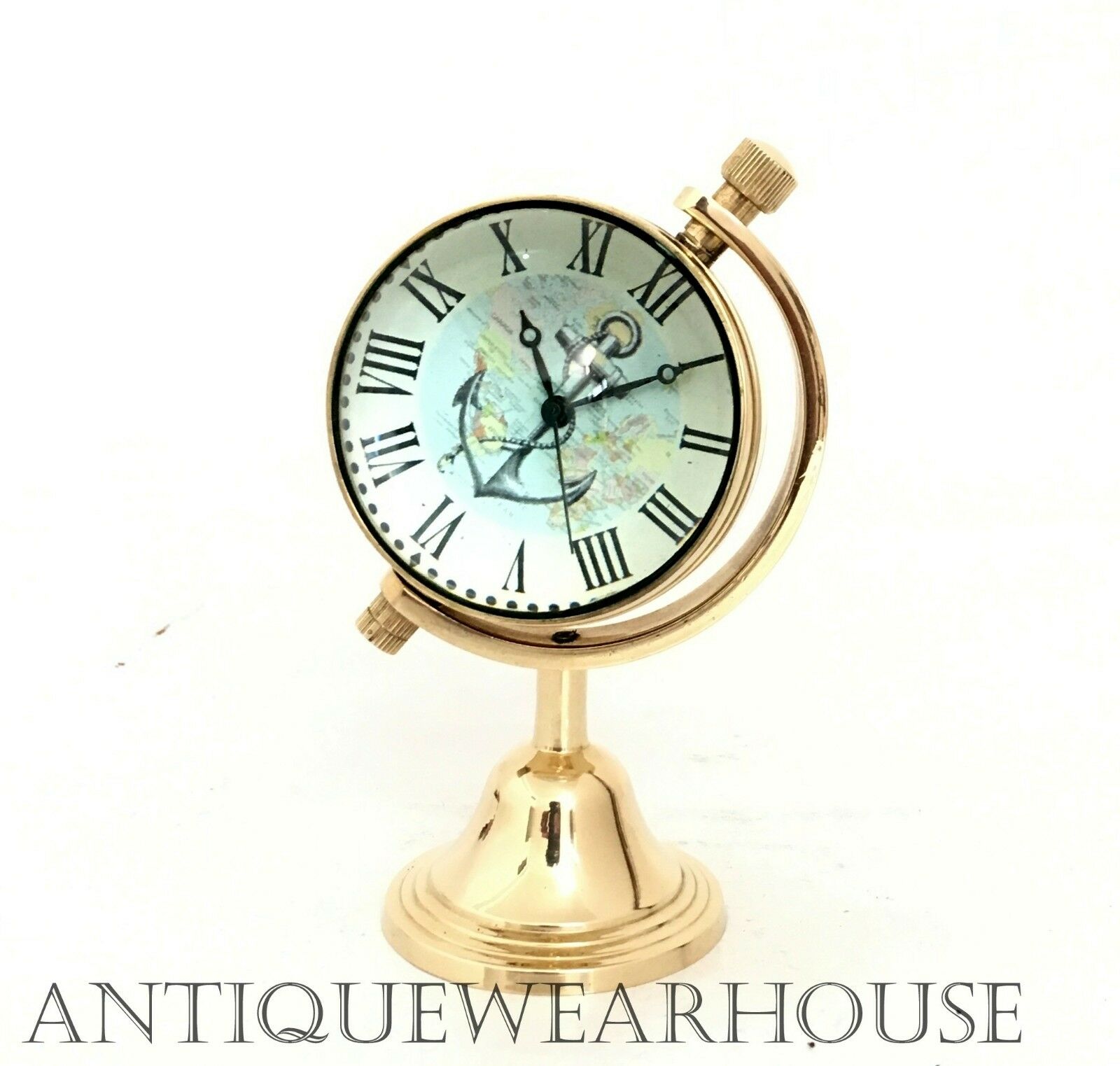 Nautical Brass Working Clock Handmade Unique Gift For Christmas Table Top Clock