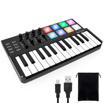 Midi Keyboard Usb Controller Synthesizer Beat Machine 8 Drum Pads Pro Software