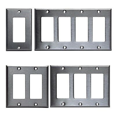 Gfi Decora Style Stainless Steel Gfci Wall Cover Plate 1 2 3 4 Gang