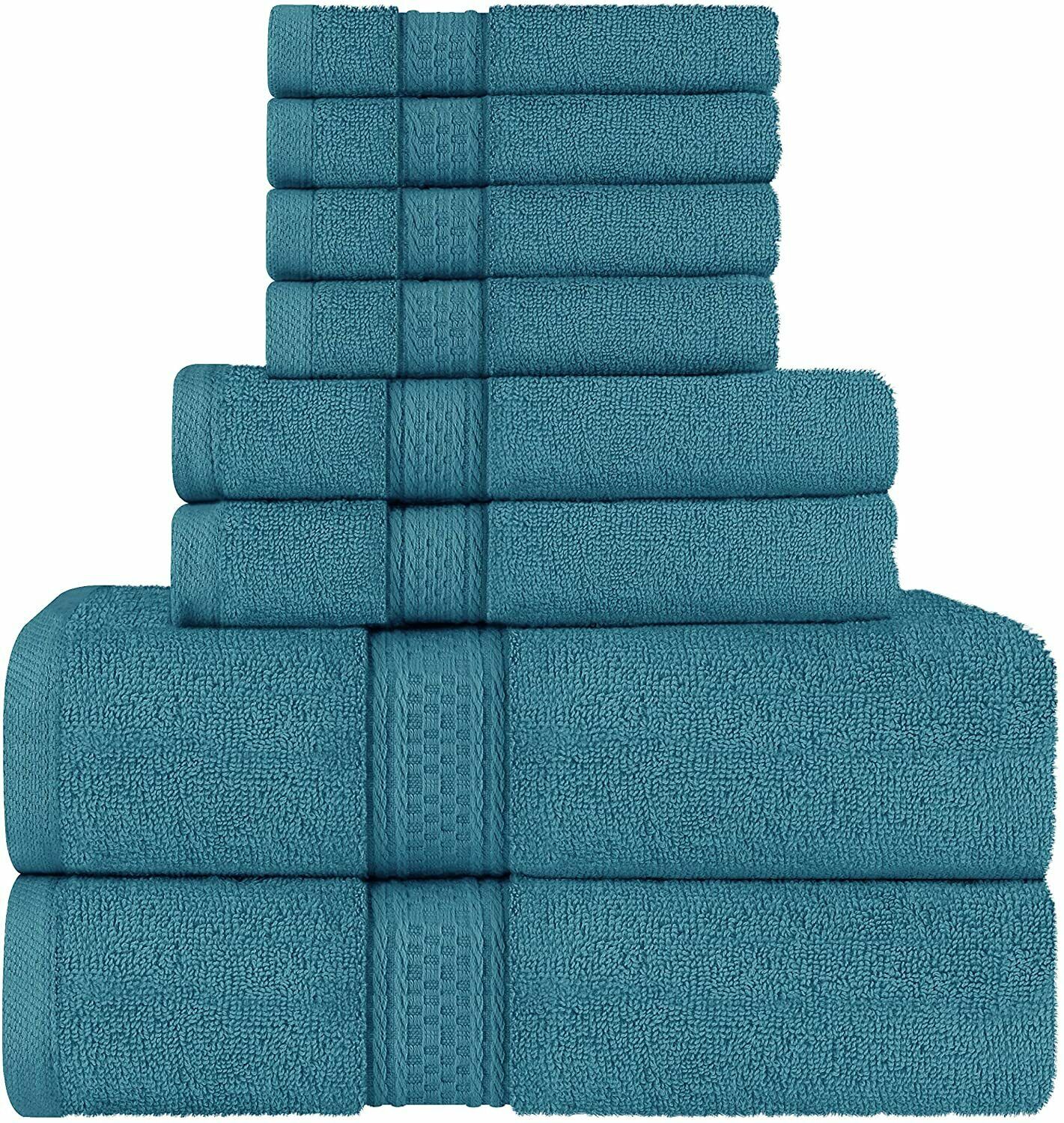 8 Piece Towel Set Includes Bath Towel Hand Towel Washcloth 600 Gsm Utopia Towels