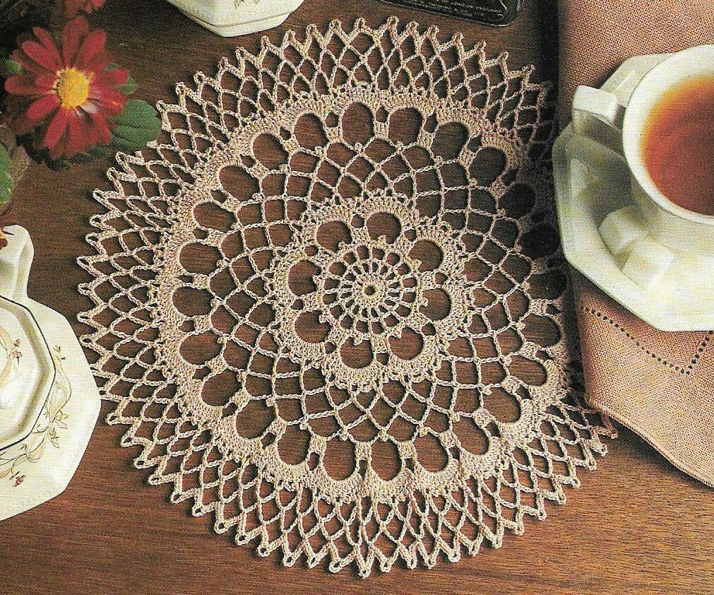 Graceful Autumn Doily 12" Diameter Home Decor Crochet Pattern Instructions
