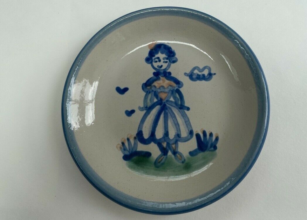 M A Hadley Pottery 4 1/8" Coaster/trinket Dish - Farm Wife