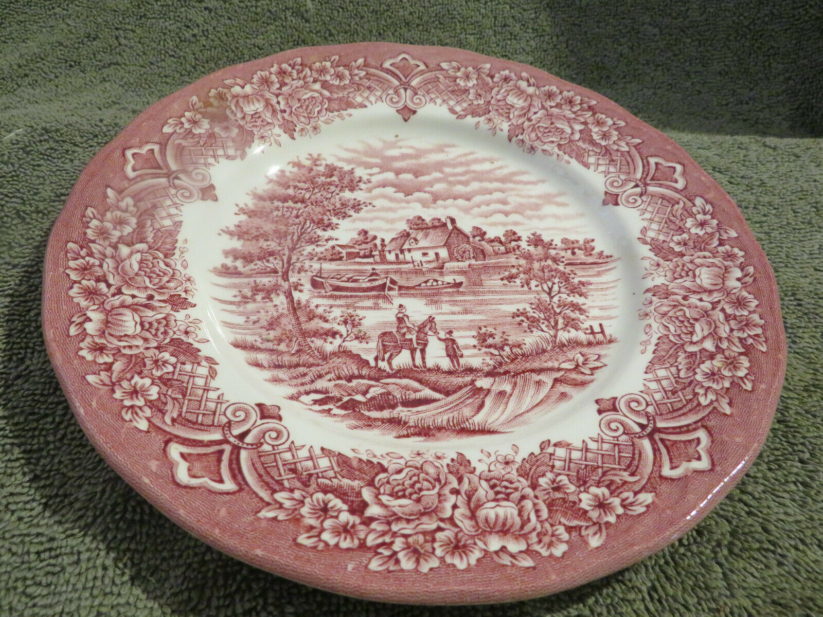 W.h.grindley Staffordshire England "homeland"  Red & White- Bread & Butter Plate