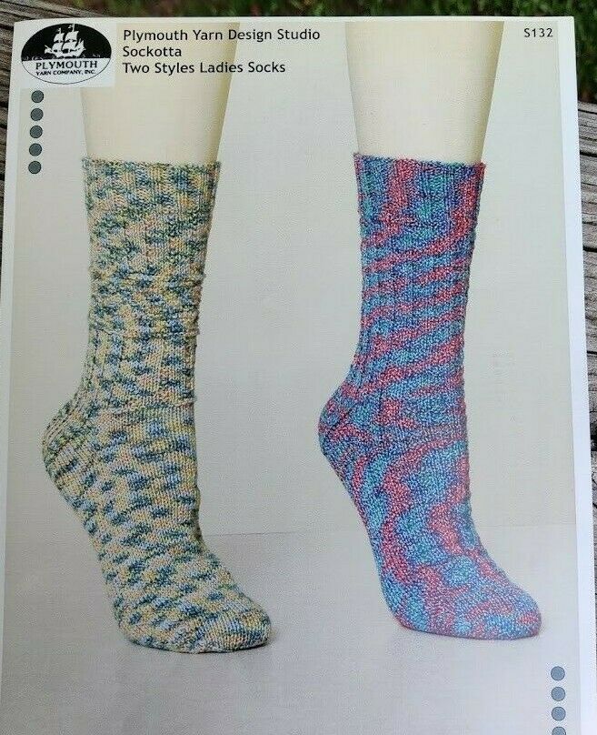 Sale!!  Rare Knitting Pattern: Two Styles Socks By Plymouth