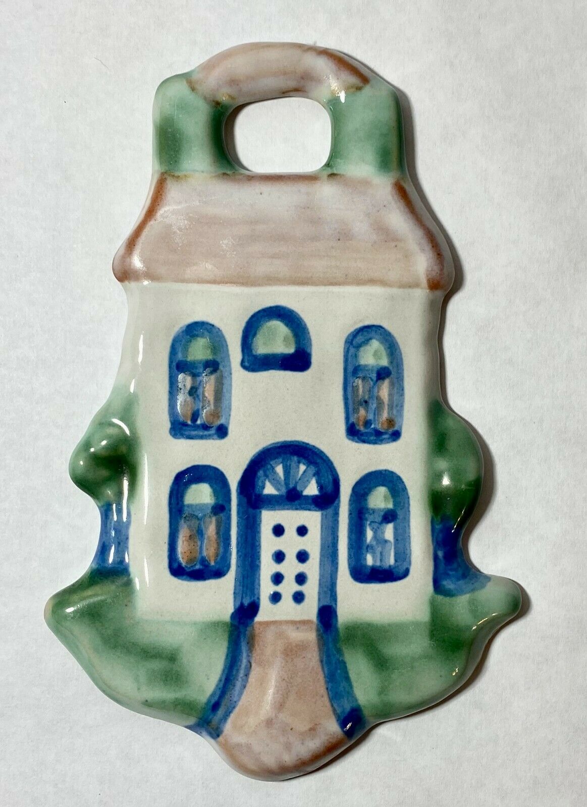 M A Hadley Country Scene Blue House Home Wall Plaque