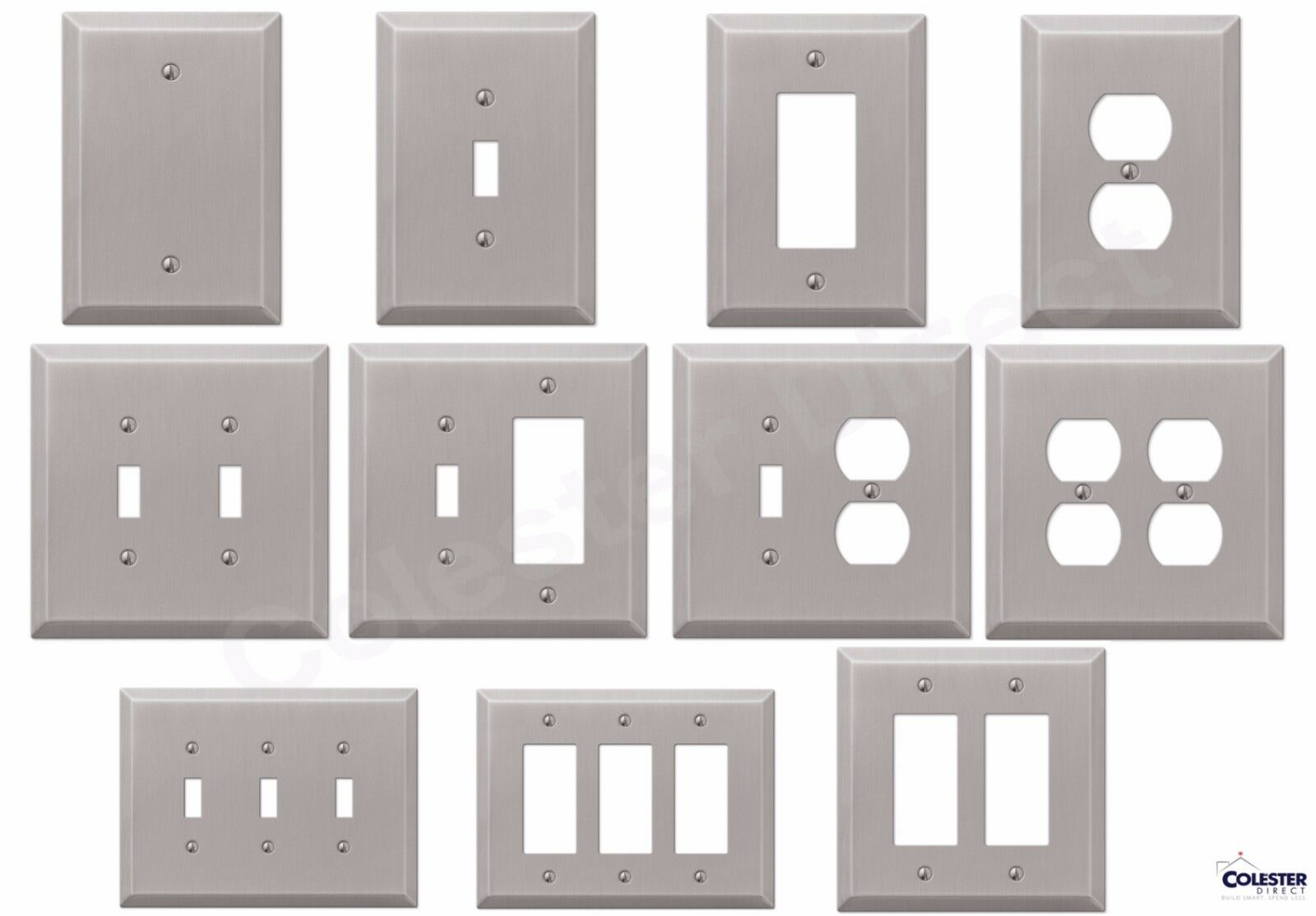 Brushed Satin Nickel Wall Switch Plate Outlet Cover Toggle Rocker Gfi