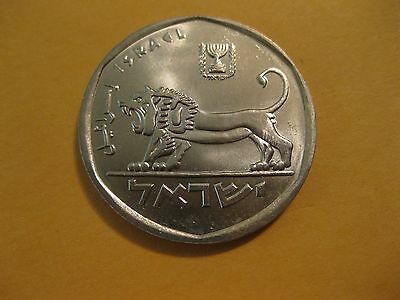 1979 Israel Coin  5 Lirot Large   Lion   Unc Beauty A Very Nice Coin,  Animal