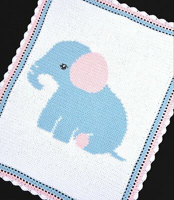Elephant Baby Afghan Graph Crochet Pattern *easy